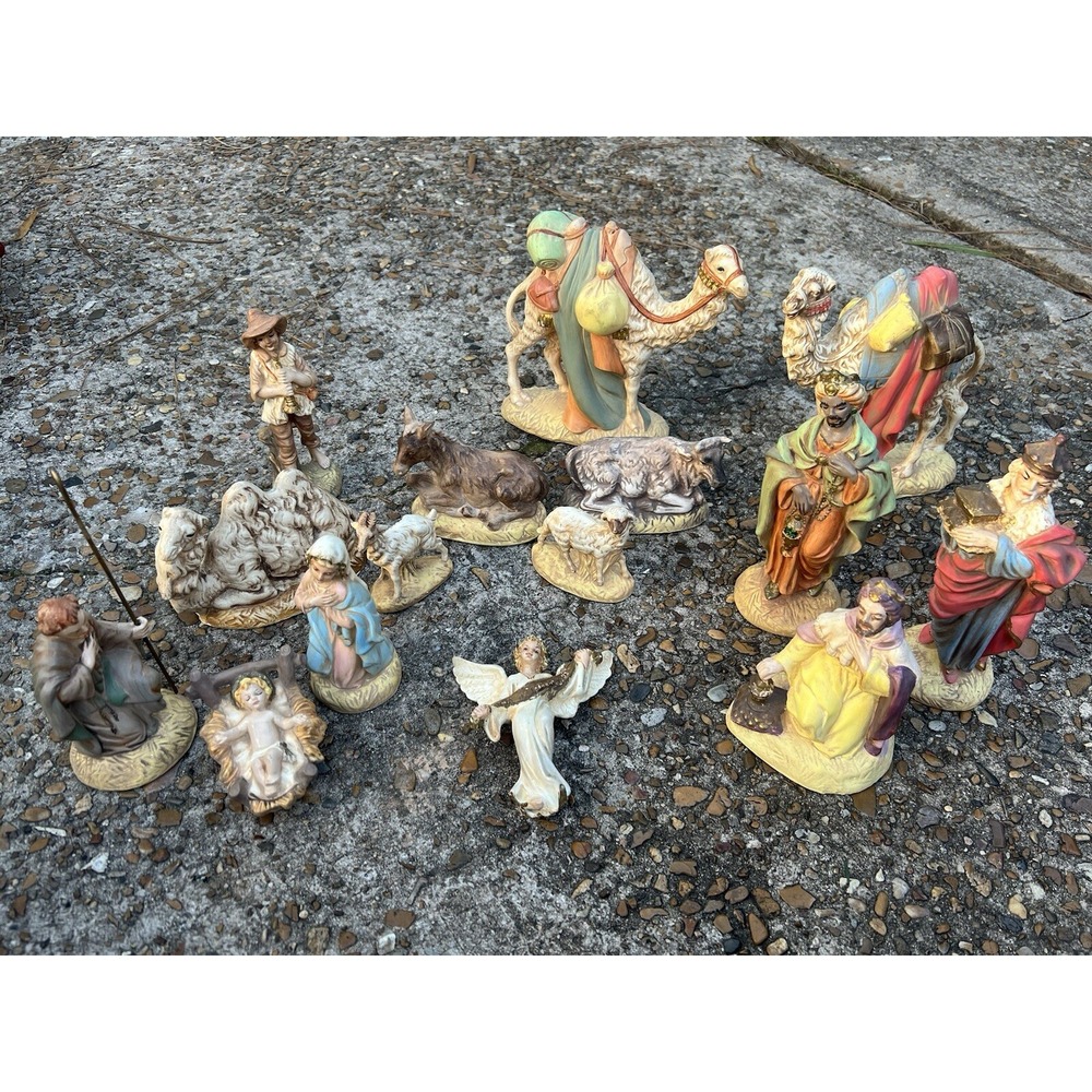 Vintage Nativity Manger Scene 1968 Atlantic Mold Ceramics